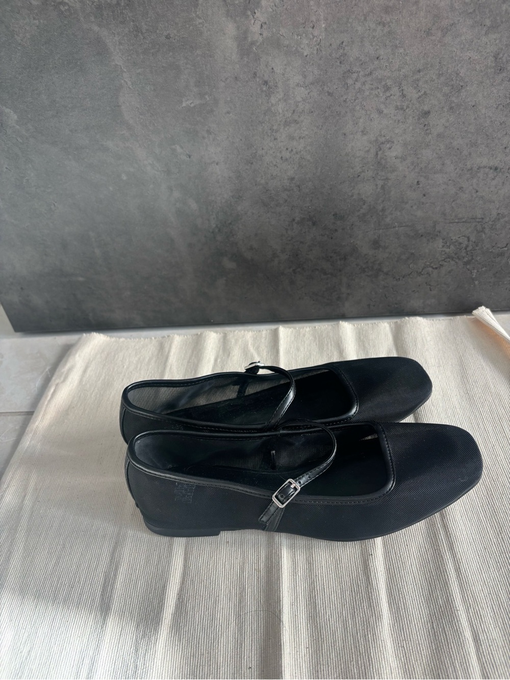 Target Black Mesh Mary Jane Flats with Buckle Strap - Picture 3 of 5